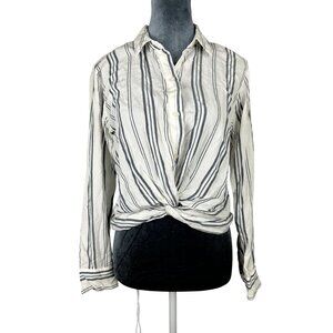 Abercrombie & Fitch Women's XS Long Sleeve Tie Front Button Up Shirt Women's